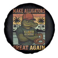 Retro Alligator Alcatraz Spare Tire Cover Funny Florida Everglades Dark Humor