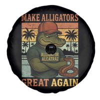 Retro Alligator Alcatraz Spare Tire Cover Funny Florida Everglades Dark Humor