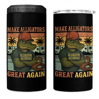 Retro Alligator Alcatraz 4 in 1 Can Cooler Tumbler Funny Florida Everglades Dark Humor