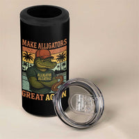 Retro Alligator Alcatraz 4 in 1 Can Cooler Tumbler Funny Florida Everglades Dark Humor