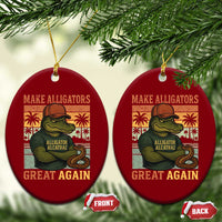 Retro Alligator Alcatraz Ceramic Ornament Funny Florida Everglades Dark Humor
