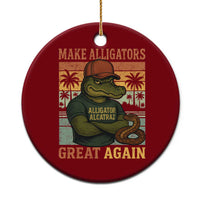 Retro Alligator Alcatraz Ceramic Ornament Funny Florida Everglades Dark Humor