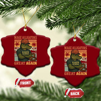 Retro Alligator Alcatraz Ceramic Ornament Funny Florida Everglades Dark Humor