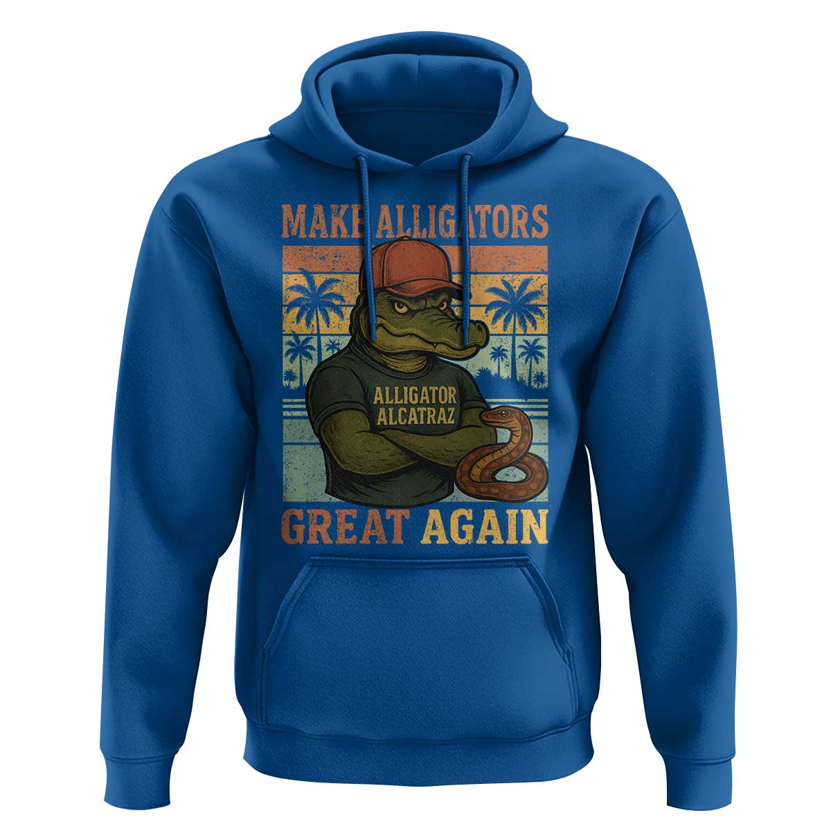 Retro Alligator Alcatraz Hoodie Funny Florida Everglades Dark Humor