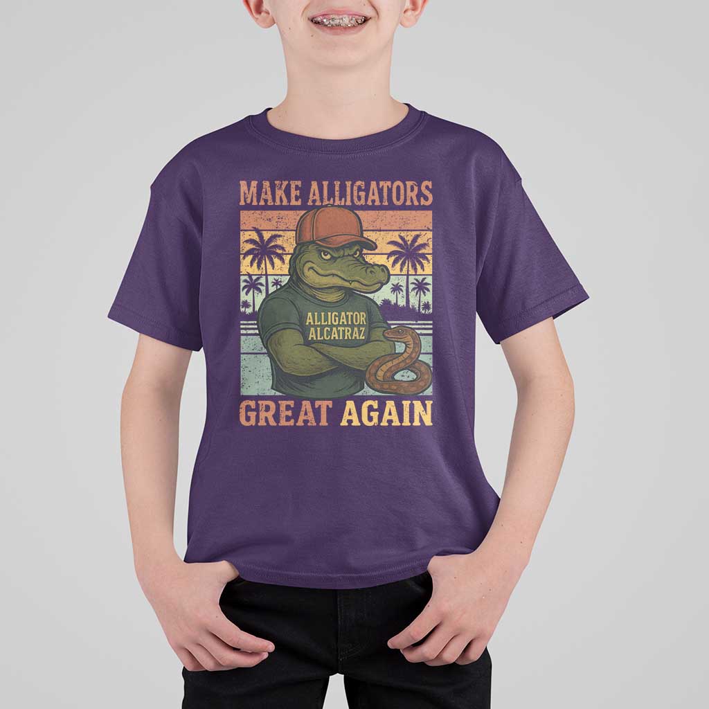 Retro Alligator Alcatraz T Shirt For Kid Funny Florida Everglades Dark Humor