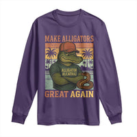 Retro Alligator Alcatraz Long Sleeve Shirt Funny Florida Everglades Dark Humor