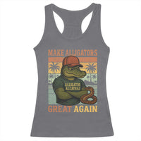 Retro Alligator Alcatraz Racerback Tank Top Funny Florida Everglades Dark Humor
