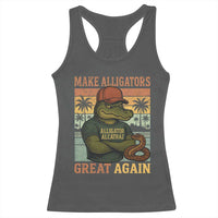 Retro Alligator Alcatraz Racerback Tank Top Funny Florida Everglades Dark Humor