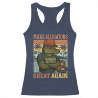 Retro Alligator Alcatraz Racerback Tank Top Funny Florida Everglades Dark Humor