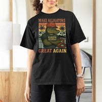 Retro Alligator Alcatraz T Shirt For Women Funny Florida Everglades Dark Humor