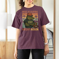 Retro Alligator Alcatraz T Shirt For Women Funny Florida Everglades Dark Humor