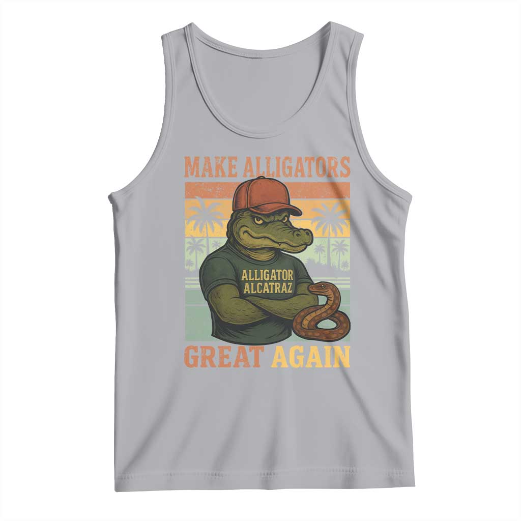 Retro Alligator Alcatraz Tank Top Funny Florida Everglades Dark Humor