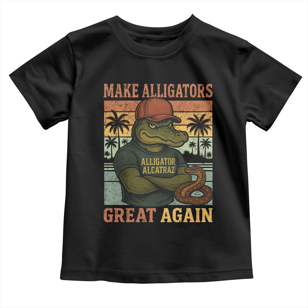 Retro Alligator Alcatraz Toddler T Shirt Funny Florida Everglades Dark Humor