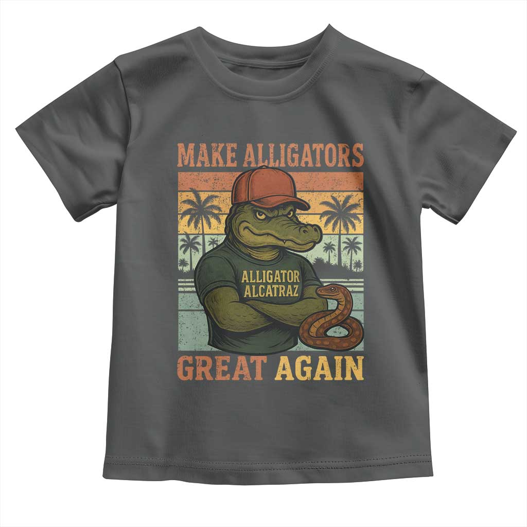 Retro Alligator Alcatraz Toddler T Shirt Funny Florida Everglades Dark Humor