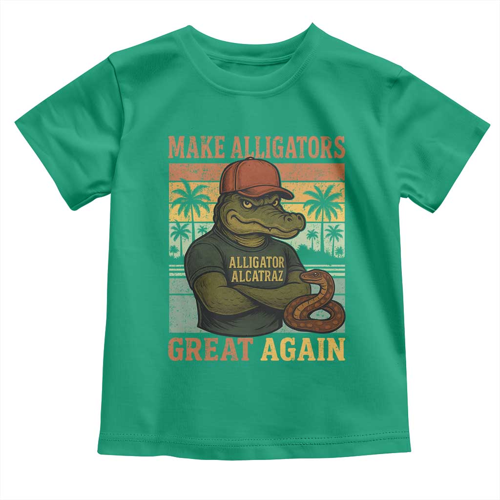 Retro Alligator Alcatraz Toddler T Shirt Funny Florida Everglades Dark Humor