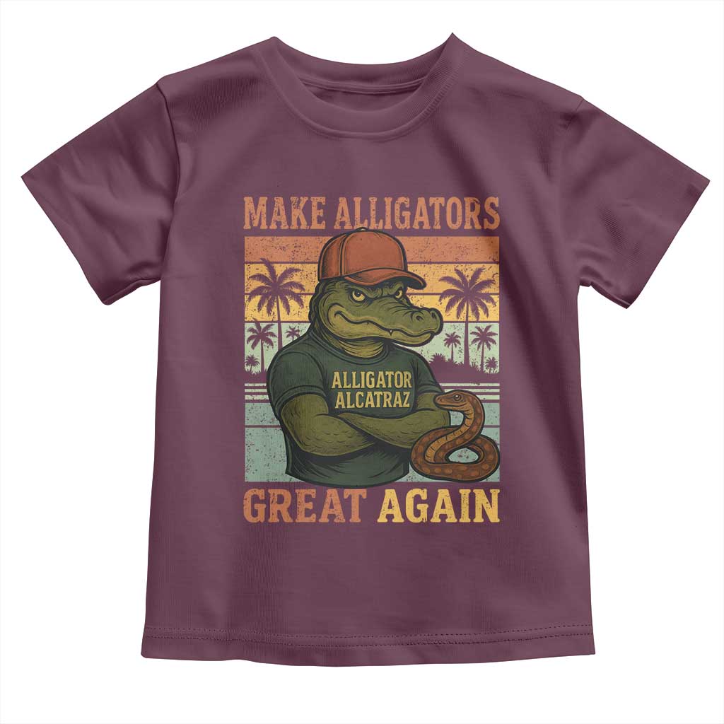 Retro Alligator Alcatraz Toddler T Shirt Funny Florida Everglades Dark Humor