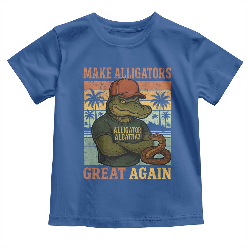 Retro Alligator Alcatraz Toddler T Shirt Funny Florida Everglades Dark Humor