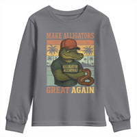 Retro Alligator Alcatraz Youth Sweatshirt Funny Florida Everglades Dark Humor