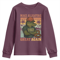 Retro Alligator Alcatraz Youth Sweatshirt Funny Florida Everglades Dark Humor