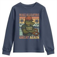 Retro Alligator Alcatraz Youth Sweatshirt Funny Florida Everglades Dark Humor