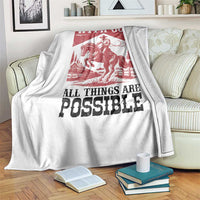 Christian Cowboy Throw Blanket Vintage Christian All Things Are Possible Encouraging Bible Verse