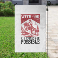 Christian Cowboy Garden Flag Vintage Christian All Things Are Possible Encouraging Bible Verse
