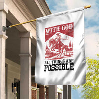 Christian Cowboy Garden Flag Vintage Christian All Things Are Possible Encouraging Bible Verse