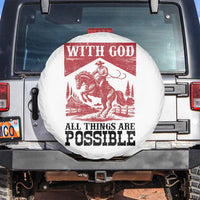 Christian Cowboy Spare Tire Cover Vintage Christian All Things Are Possible Encouraging Bible Verse
