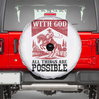 Christian Cowboy Spare Tire Cover Vintage Christian All Things Are Possible Encouraging Bible Verse