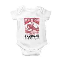 Christian Cowboy Baby Onesie Vintage Christian All Things Are Possible Encouraging Bible Verse