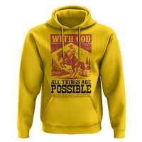 Christian Cowboy Hoodie Vintage Christian All Things Are Possible Encouraging Bible Verse