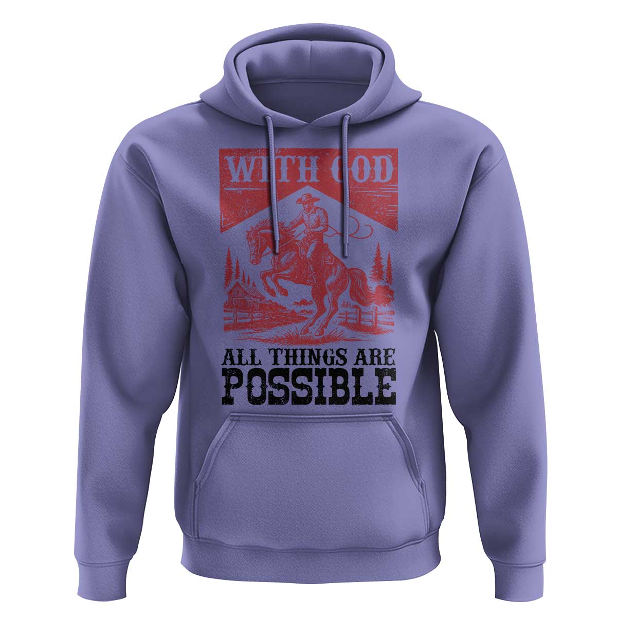 Christian Cowboy Hoodie Vintage Christian All Things Are Possible Encouraging Bible Verse