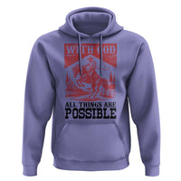 Christian Cowboy Hoodie Vintage Christian All Things Are Possible Encouraging Bible Verse