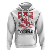 Christian Cowboy Hoodie Vintage Christian All Things Are Possible Encouraging Bible Verse