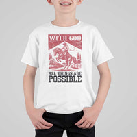 Christian Cowboy T Shirt For Kid Vintage Christian All Things Are Possible Encouraging Bible Verse