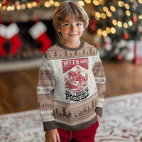 Christian Cowboy Ugly Christmas Sweater Vintage Christian All Things Are Possible Encouraging Bible Verse