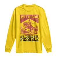 Christian Cowboy Long Sleeve Shirt Vintage Christian All Things Are Possible Encouraging Bible Verse
