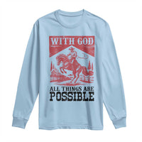 Christian Cowboy Long Sleeve Shirt Vintage Christian All Things Are Possible Encouraging Bible Verse