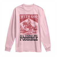 Christian Cowboy Long Sleeve Shirt Vintage Christian All Things Are Possible Encouraging Bible Verse