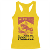 Christian Cowboy Racerback Tank Top Vintage Christian All Things Are Possible Encouraging Bible Verse