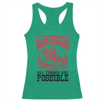 Christian Cowboy Racerback Tank Top Vintage Christian All Things Are Possible Encouraging Bible Verse