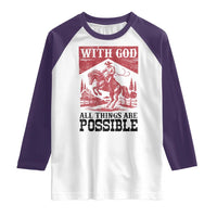 Christian Cowboy Raglan Shirt Vintage Christian All Things Are Possible Encouraging Bible Verse