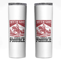 Christian Cowboy Skinny Tumbler Vintage Christian All Things Are Possible Encouraging Bible Verse