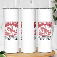 Christian Cowboy Skinny Tumbler Vintage Christian All Things Are Possible Encouraging Bible Verse