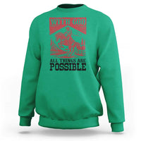 Christian Cowboy Sweatshirt Vintage Christian All Things Are Possible Encouraging Bible Verse