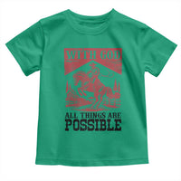 Christian Cowboy Toddler T Shirt Vintage Christian All Things Are Possible Encouraging Bible Verse