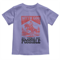 Christian Cowboy Toddler T Shirt Vintage Christian All Things Are Possible Encouraging Bible Verse