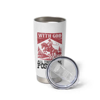 Christian Cowboy Tumbler Cup Vintage Christian All Things Are Possible Encouraging Bible Verse