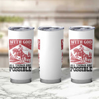 Christian Cowboy Tumbler Cup Vintage Christian All Things Are Possible Encouraging Bible Verse