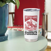Christian Cowboy Tumbler Cup Vintage Christian All Things Are Possible Encouraging Bible Verse